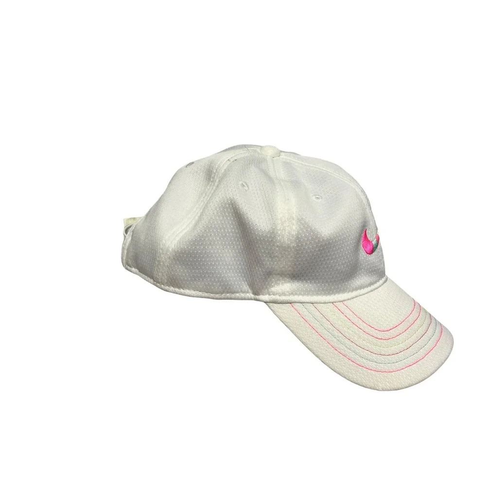 Nike Kids Dri-FIT White Baseball Hat Multi-Color Swoosh Adjustable Cap 2922-001